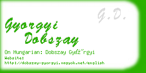 gyorgyi dobszay business card